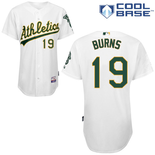 Billy Burns #19 MLB Jersey-Oakland Athletics Men's Authentic Home White Cool Base Baseball Jersey